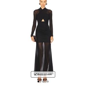 Bardot Black Sheer Long Sleeve Dress